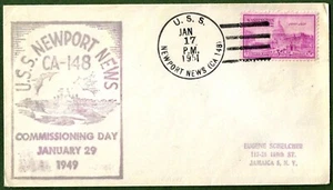USS Newport News CA148. Portada filatélica publicada a bordo de The Newport News 1951. - Imagen 1 de 1