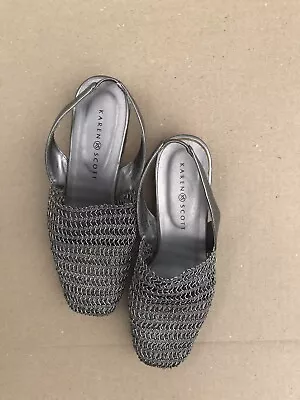Karen Scott Black Metallic Sling back Shoes, Size 9 M - Image 1 of 4