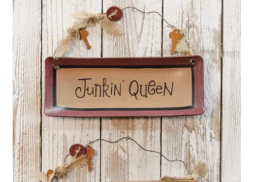 LIQUIDACIÓN JUNKIN QUEEN Campo Rústico Granja Letrero de madera para el coleccionista Foto 1 de 1