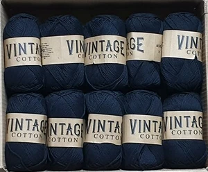 10 x Black Vintage Cotton 100g Crochet and Knitting Yarn/wool - Picture 1 of 1