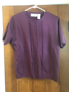 Alfred Dunner Damen Gr. PXL Petite Purple Kurzarm Pullover Strickbluse - Bild 1 von 4