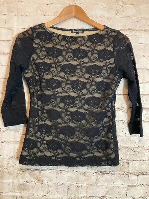 Jessica Max U.S.A. Top Mujer Mediano Negro Encaje Hada Capricho Grunge Foto 1 de 4