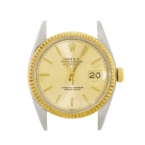 Vtg ROLEX DATEJUST 18k SS 1978 16013 3035 Champagne Dial Mens Watch Head ONLY - Picture 1 of 7