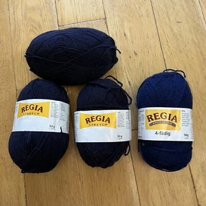 Regia Stretch Sock Yarn - Lot of 2 colors - Dark Blue & Blue - 6.7 oz Total READ - Picture 1 of 6