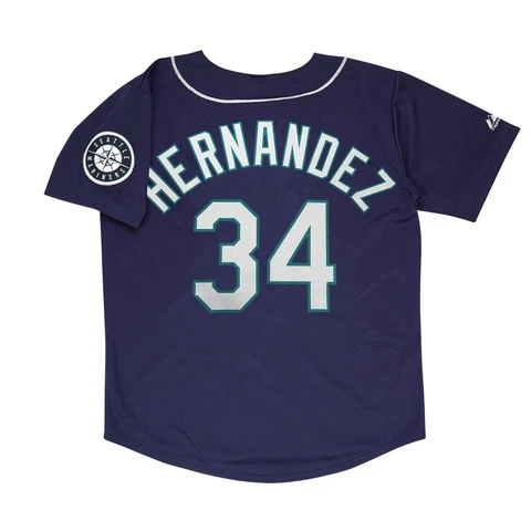 Felix Hernandez Seattle Mariners Alt Navy Blue Men's Jersey w/ Team Patch Cover