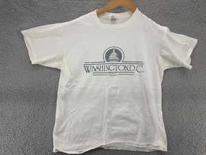 Anvil Pre-Shrunk Men's T Shirt Washington D.C. Graphic Spellout Tee White Size L - Picture 1 of 9