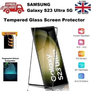 Full Glue Curved Fingerprint Compatible Tempered Glass for Samsung S23 Ultra 5G - Picture 1 of 9