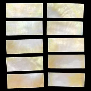 10x Schale 42x16x1,5 mm Scheibe Inlay Gitarre Gitarrenbauer Rechteck gelb golden - Bild 1 von 4