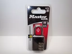 Master Lock Kombigepäck Vorhängeschloss zurücksetzbare Kombination 647D - Bild 1 von 2