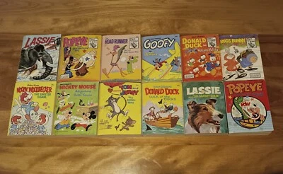 Lot of (12) Little Big Books | Mickey, Donald, Goofy, Popeye | Vintage 1960s-70s - Image 1 of 4