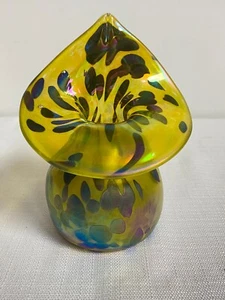 Vaso Jack Nel Pulpito Firmato Artista Iridescente Firmato Studio Arte Vetro - Foto 1 di 12