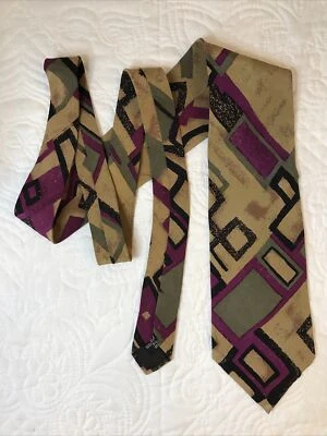 Via Condotti 100% Silk Dress Tie Made in Italy Abstract Pattern 60" 3.5" - Image 1 of 4