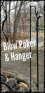 Blow Poker (29") & Aufhänger, Lagerfeuer/Kamin, Made in US von Schmied Poke - Bild 1 von 9