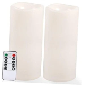 Large Outdoor Flameless Candles 12" x 5" - Waterproof LED 5"x12" Ivory White - Picture 1 of 7