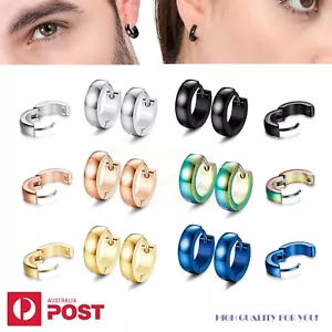 1-4Pairs Huggie Earring Hoops Piercing Ear Studs Rings Helix Surgical Steel - Picture 1 of 12