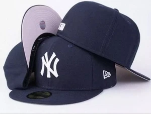 New York Yankees Navy/White, Basic New Era 59FIFTY Fitted Cap - Picture 1 of 5