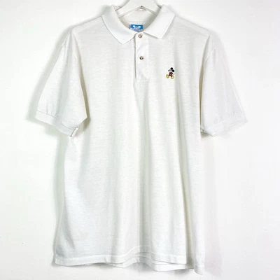 Vintage Disney Poloshirt Polohemd Gr.XL Herren Micky Maus Weiß 90er y2k Retro - Bild 1 von 4