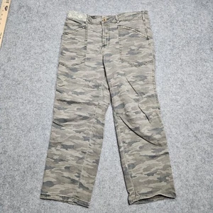 By Anthropologie Ankle Pants Womens Size 29 Camouflage Print Green Cotton - Picture 1 of 11