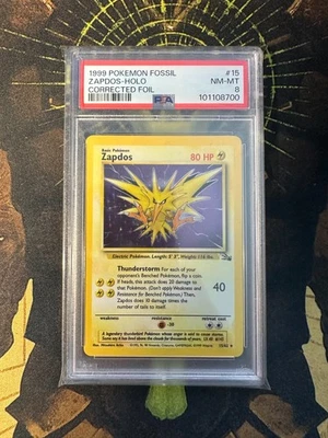 Pokemon Zapdos 15/62 Vintage Holo PSA 8 - Image 1 of 4
