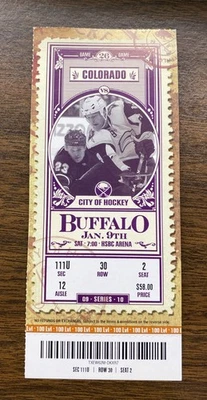 Boleto Buffalo Sabres 2010 raro vs Colorado Avalanche HSBC ARENA Foto 1 de 2