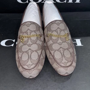 Coach Hanna Loafer Mule Signature Jacquard Maple Oak UK 4.5 2 Way Wear BNIB £195 - Picture 1 of 10