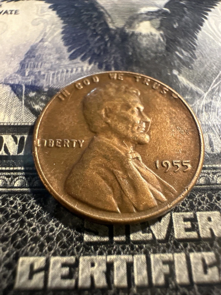 1955 Lincoln DDO Error & Die Break Rev. On The (T) In Cent (Lot 97) See Photos - Image 1 of 4