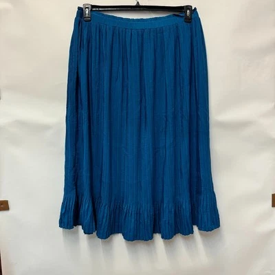 Alfani Womens XL Baroque Teal Blue Pleated Elastic Waist Midi Skirt NWT D35 - Image 1 of 4