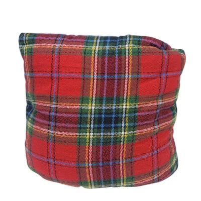 Pottery Barn Stewart Plaid with Sherpa Back Throw Blanket Red 50" x 60" - Image 1 of 4