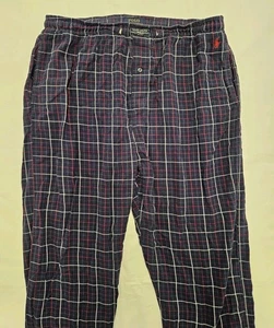 Polo Ralph Lauren Pajama Pants Mens Large Plaid Red Pony Sleep Lounge Drawstring - Picture 1 of 6