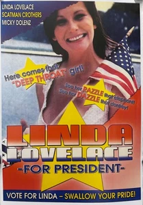 Póster promocional pin-up para adultos 11X16: Linda Lovelace para presidente - Estrella Garganta Profunda - Imagen 1 de 2