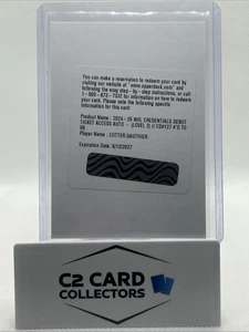 2024-25 Upper Deck Credentials Cutter Gauthier Level 2 Debut Rookie Auto /99 - Bild 1 von 2