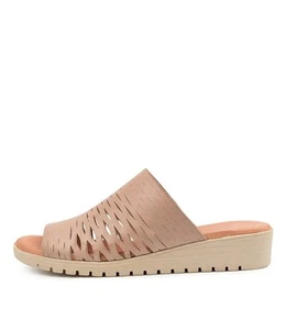 DJANGO & JULIETTE 'Meta' Beige Leather Slides Shoes Size 38 - Picture 1 of 3