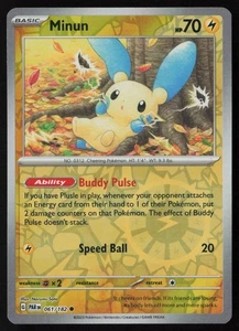 Pokemon Minun - 061/182 SV04: Paradox Rift Reverse Holo Pack Fresco - Casi Nuevo - Imagen 1 de 2