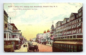 Postal antigua South Virginia Avenue Boardwalk Atlantic City Nueva Jersey - Imagen 1 de 2