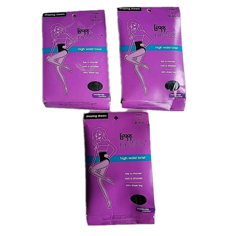 Lote 3 Piernas Perfiles 93964 Cintura Alta Calzoncillos Control Moderado Talla L Transparente Negro Foto 1 de 4