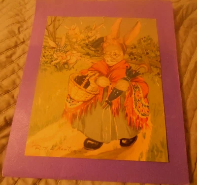 Vintage Ruth E Newton Two Sided P rint  40's 7 1/2 x  9 inch unframed - Image 1 of 3