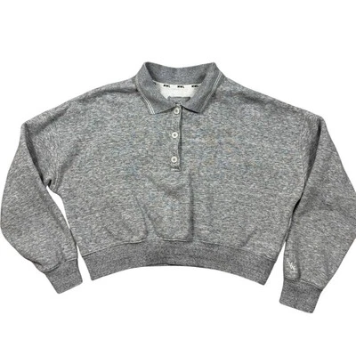 Madewell MWL Womens Size S Betterterry Cropped Polo Shirt Sweatshirt - Image 1 of 4