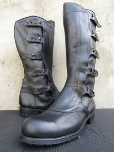 Vintage Army Multiple Buckle Jack Calvary Moto Biker Patrol Boots Tanker US 11 - Picture 1 of 8