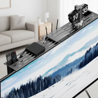 Элегантная регулируемая стальная полка для телевизоров и мультимедийных устройств — компактная 34,65 дюйма - Изображение 1 из 4