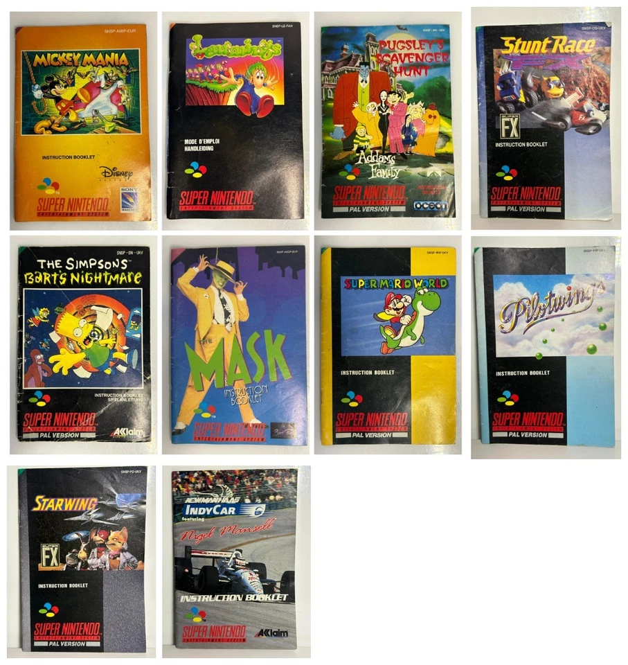 Super Nintendo SNES Game Manuals - Various Titles - Multi Listing - No Games - Image 1 of 1