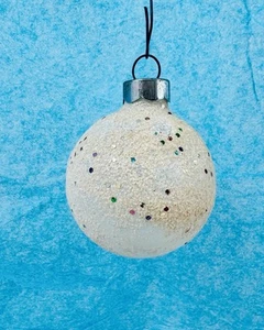 Vintage Shiny Brite Unsilvered Mica Confetti Glass Christmas Ornament Disco Ball - Picture 1 of 6