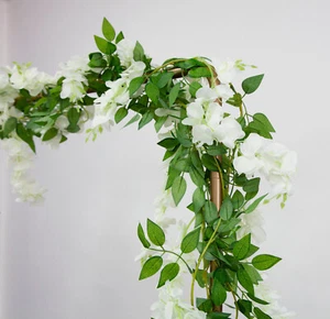 WISTERIA GREENERY GARLAND 180CM WHITE EVENT WEDDING DECOR OUTDOOR FLORAL - Picture 1 of 3