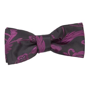 Black Purple Boys Bow Tie Woven Floral Kids Communion Wedding Bowtie by DQT - Picture 1 of 1