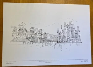 PRINT “PIAZZA DEL DUOMO WITH GALLERIA VITTORIO EMANUELLE II MILAN, ITALY, 2007” - Picture 1 of 4