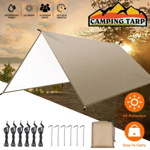 Wasserdicht Camping Tarp Zeltplanen 3x3m, Ultraleicht UV Schutz Sonnensegel Zelt - Bild 1 von 24