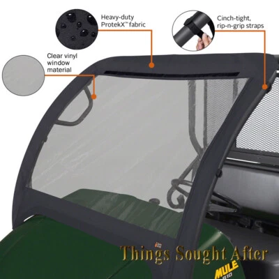 Kawasaki Mule Vinyl Windshield for 2013 2014 2015 2016 600 & 610 Front Window - Image 1 of 4