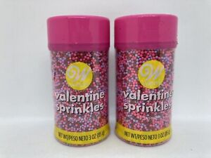 2 Bottles Wilton Valentines Sprinkles 3 oz Each