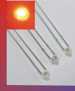 10 x LED 1,8 mm rot red Rundkopf Waggonschlußbeleuchtung klar - Bild 1 von 1