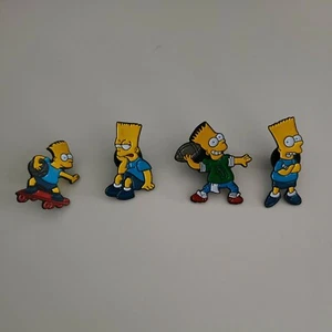 Bart Simpson Pin Set 4 Emaille Pins Skateboard Fußball gelangweilte Arme gekreuzt - Bild 1 von 6