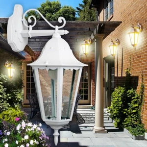 Lanterna Bianca Luce Giardino Spot Esterno Lampada Parete Applique Classico E27 - Imagen 1 de 5